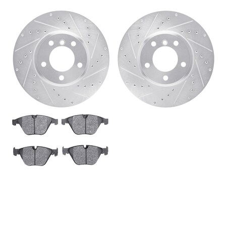 Dynamic Friction Co 7502-31059, Rotors-Drilled and Slotted-Silver with 5000 Advanced Brake Pads, Zinc Coated 7502-31059